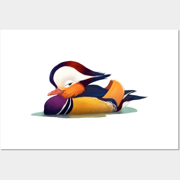 Mandarin duck Wall Art by PaulaBS